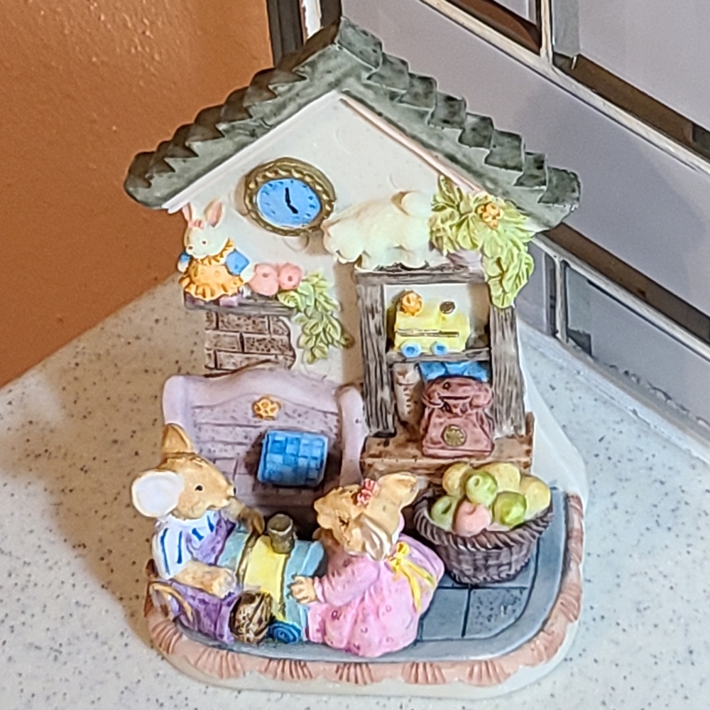 Two mice inside bed room super cute looks like ur looking inside a doll …